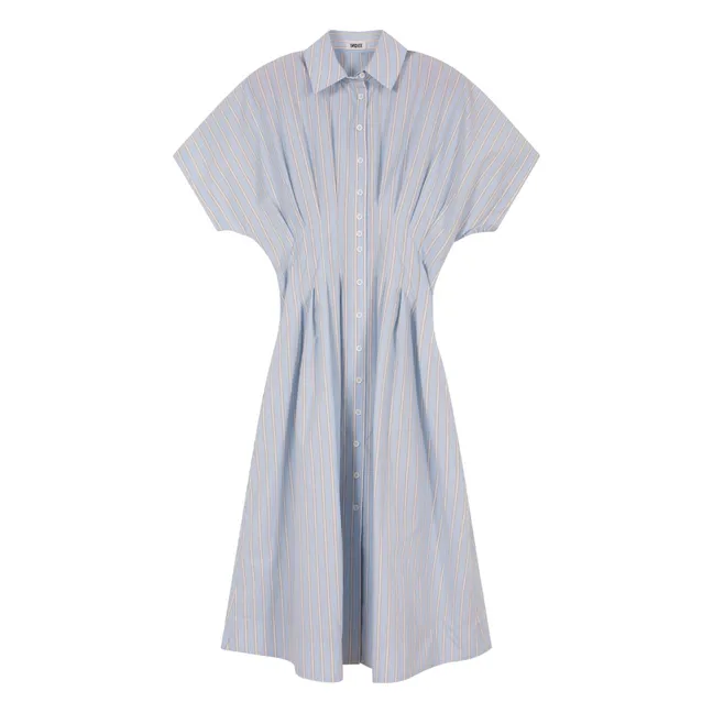 Vestido camisero de rayas Valois | Azul Cielo