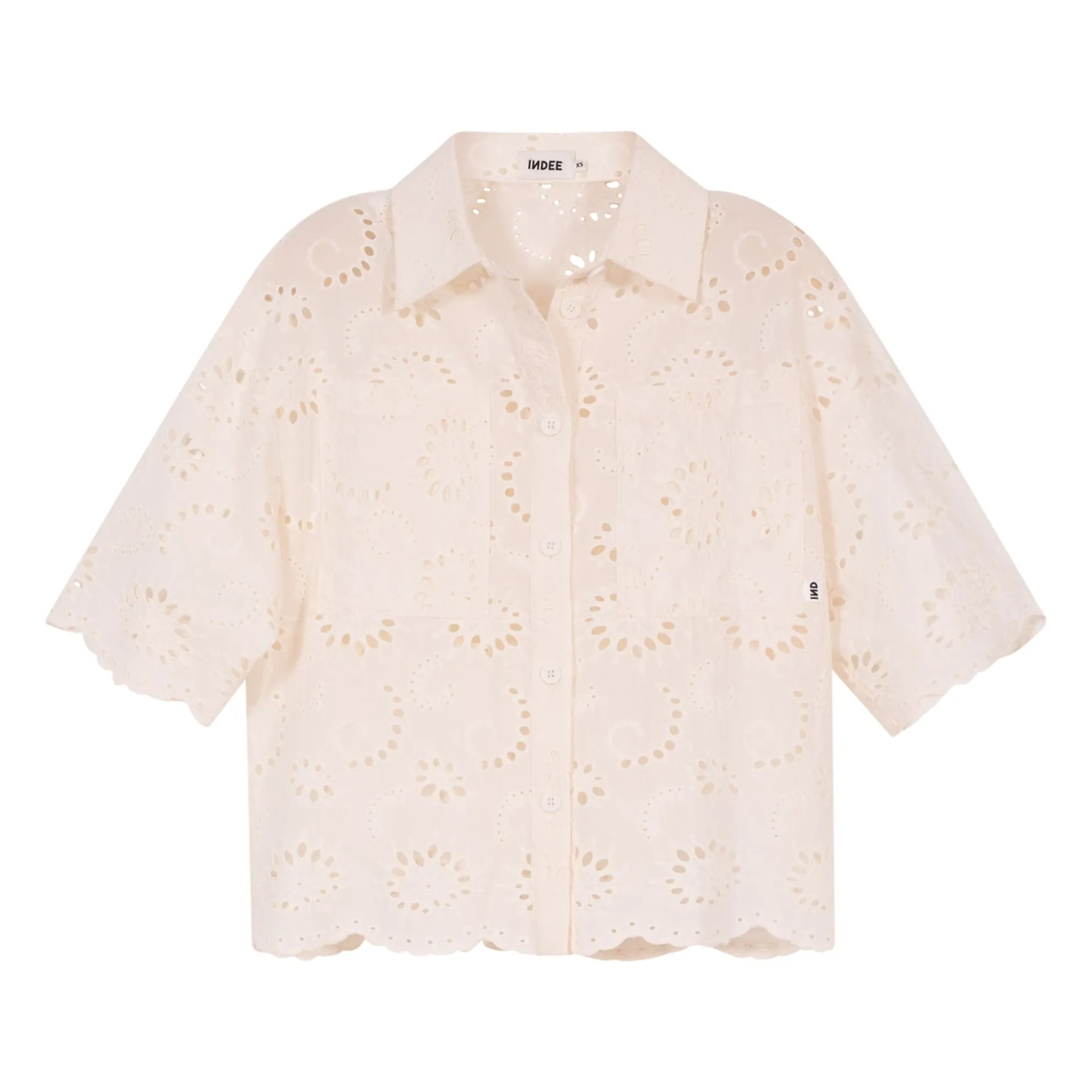 Indee White Valbelle Embroidered Shirt