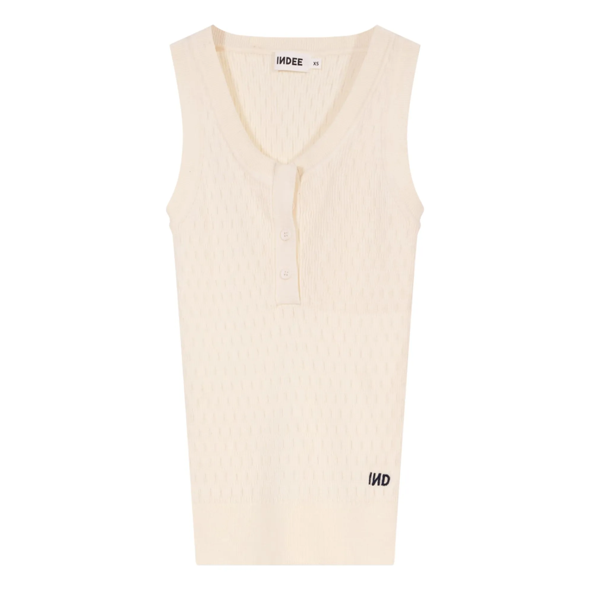 Indee White Volga Ribbed Tank Top