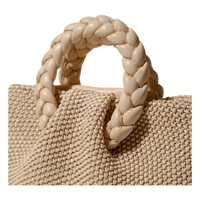 Bolso Bombon M Rafia suave | Beige