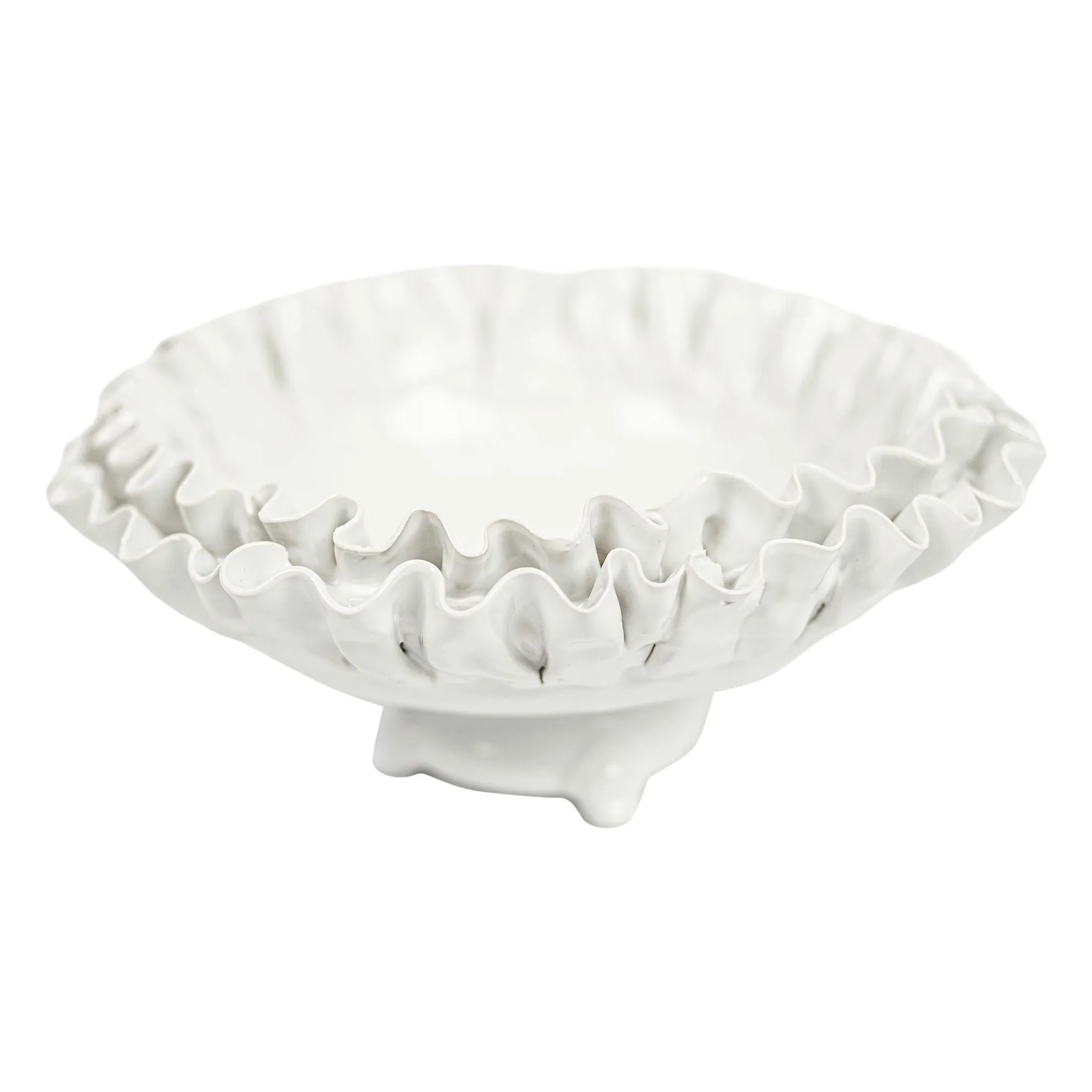 Olsson & Jensen White Claudine Pedestal Bowl