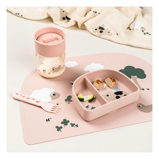 Tasse d'apprentissage 360° en tritan Tiny Farm | Rose