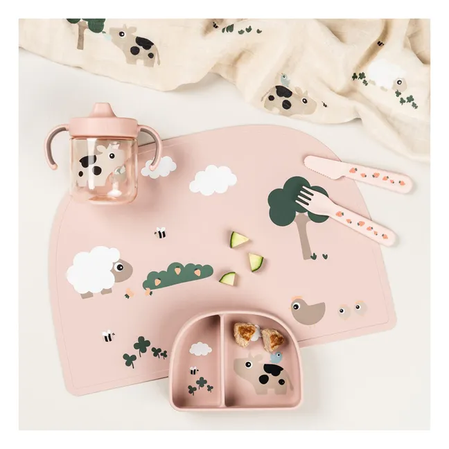 Tasse d'apprentissage en tritan Tiny Farm | Rose