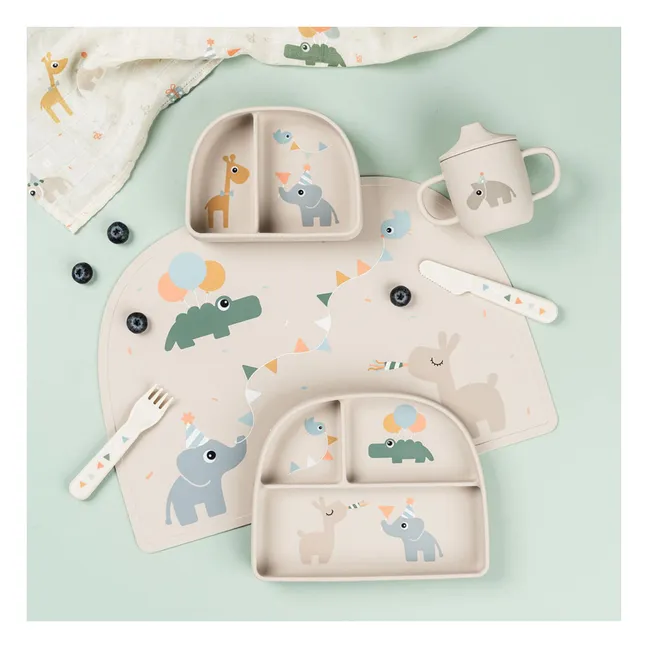 Recipiente compartimentado para celebraciones con ventosa | Arena