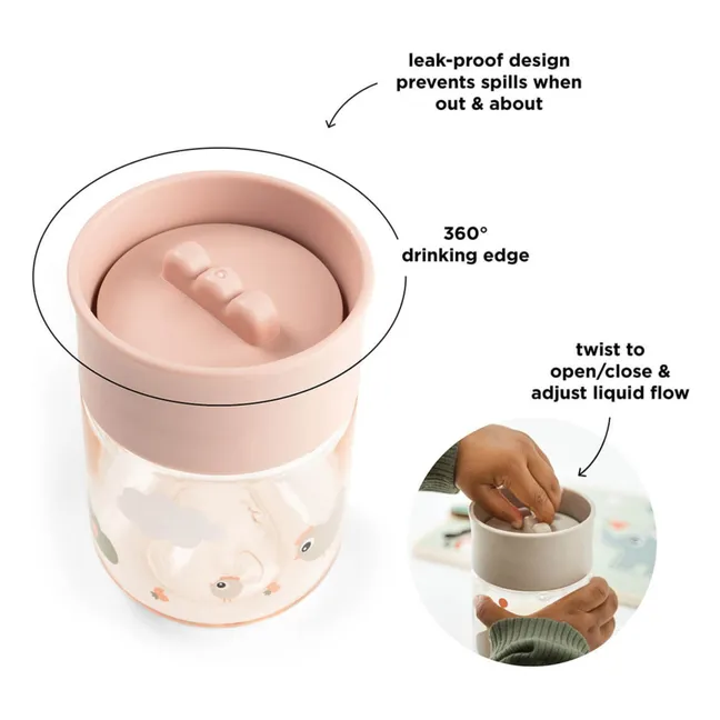 Taza de aprendizaje Tiny Farm 360° en tritán | Rosa
