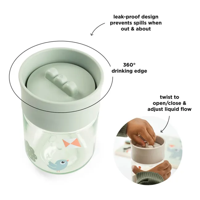 Tasse d'apprentissage 360° en tritan Playground | Vert