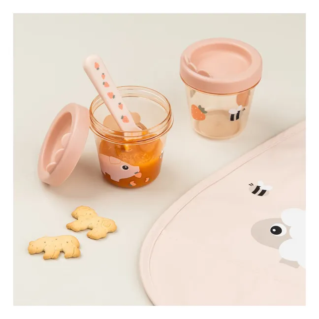 Boîtes à repas en tritan Tiny Farm - Set de 2 | Rose