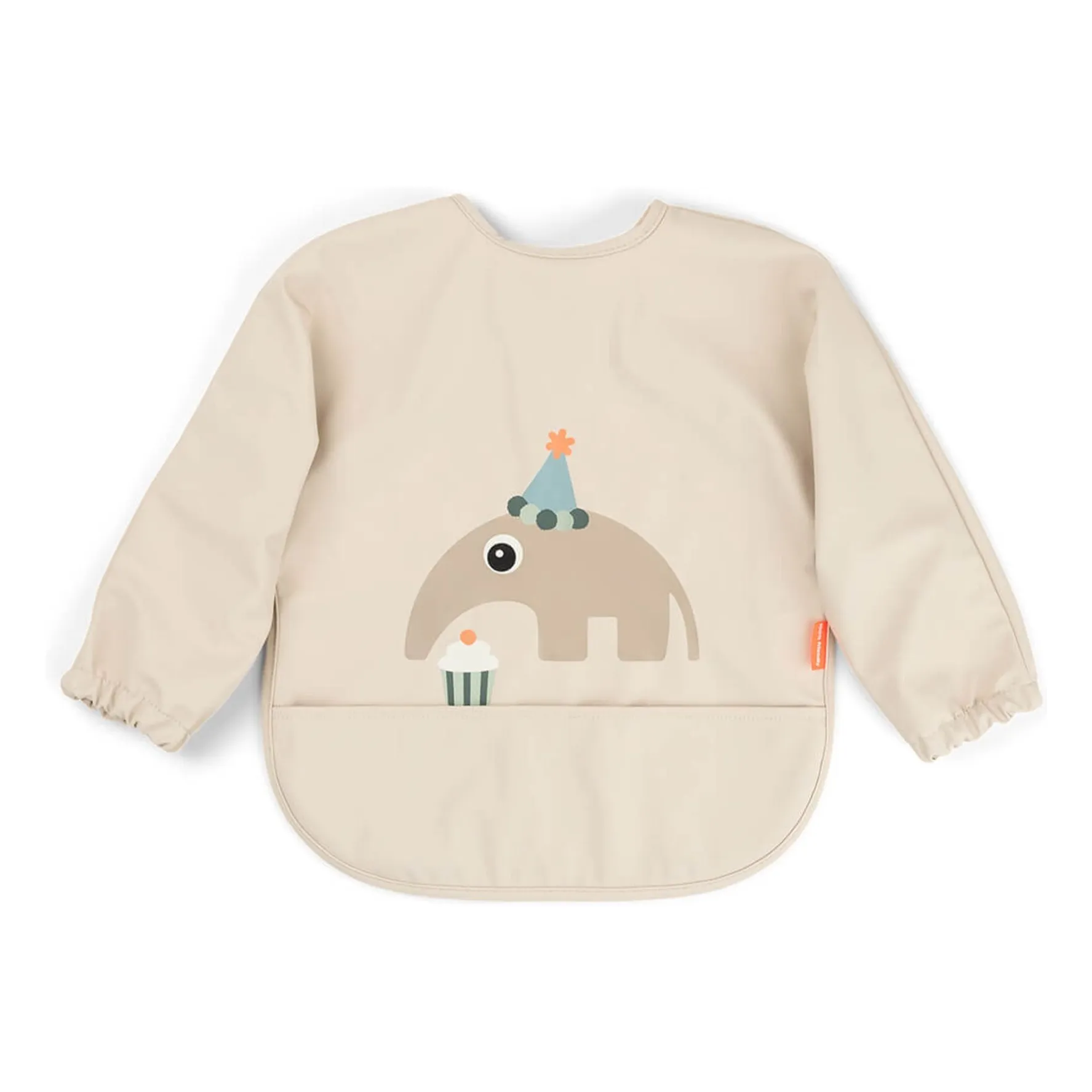 Celebration bib with sleeves | Sand- Product image n°0