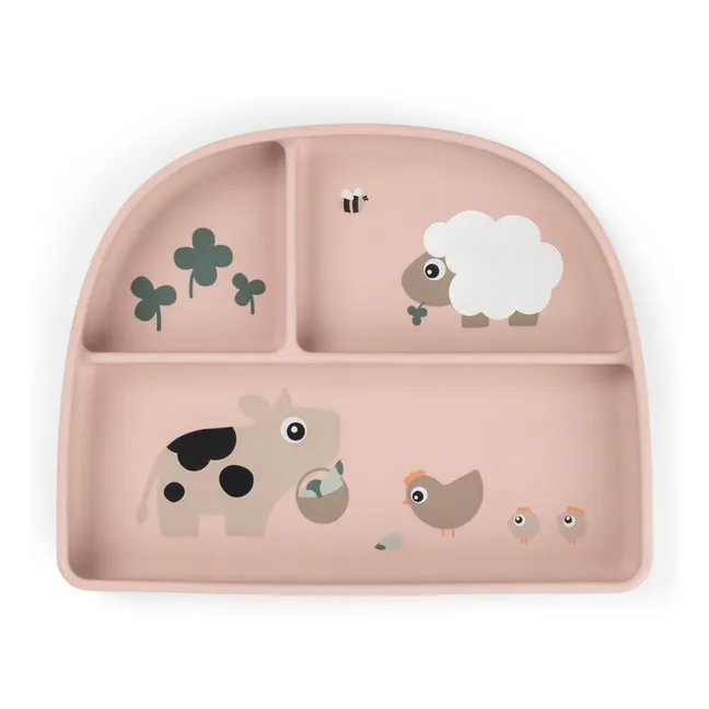 Tiny Farm compartmentalized plate with suction cup | Sand