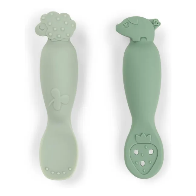 Cucharas didácticas Tiny Farm - Juego de 2 | Verde
