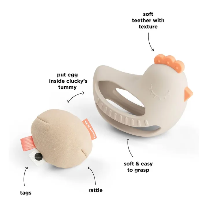 Jouet de dentition Clucky | Sable- Image produit n°4