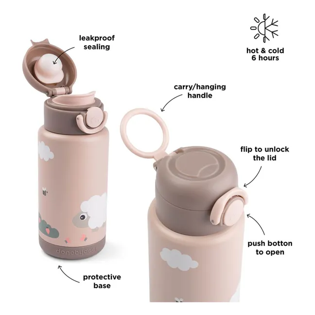 Tiny Farm isothermal water bottle | Pink