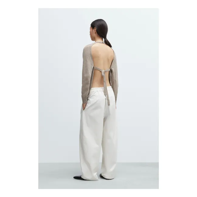 Tailored Hose Baumwolle | Elfenbeinfarben