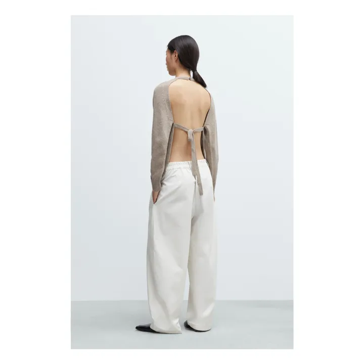 Pantalones a medida de algodón | Marfil- Imagen del producto n°3