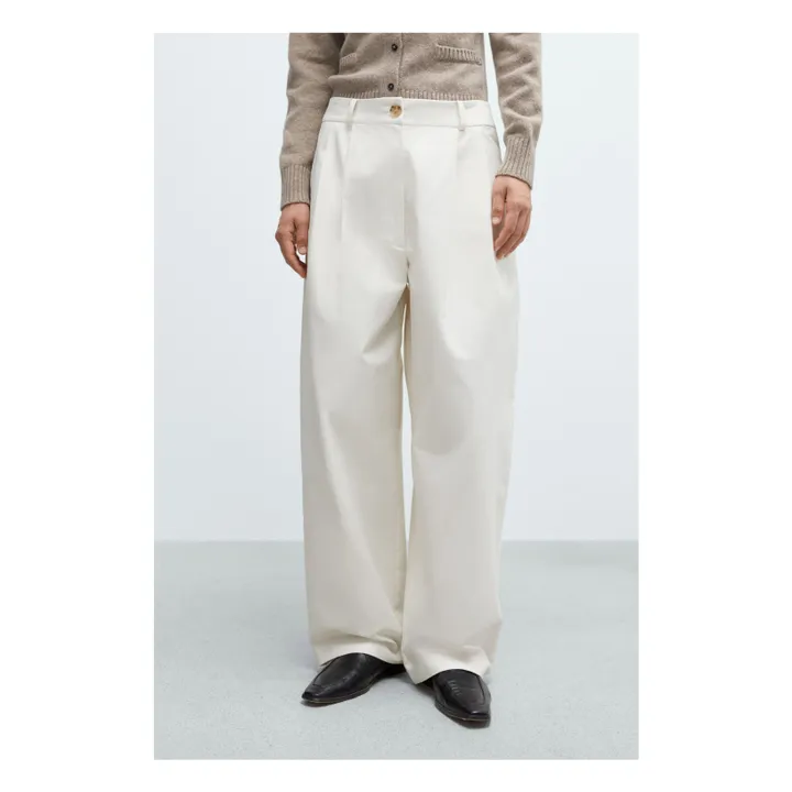 Pantalon Tailored Coton | Ivoire- Image produit n°1