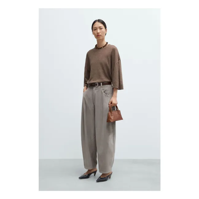 Pantalon Baggy Velours Côtelé | Gris