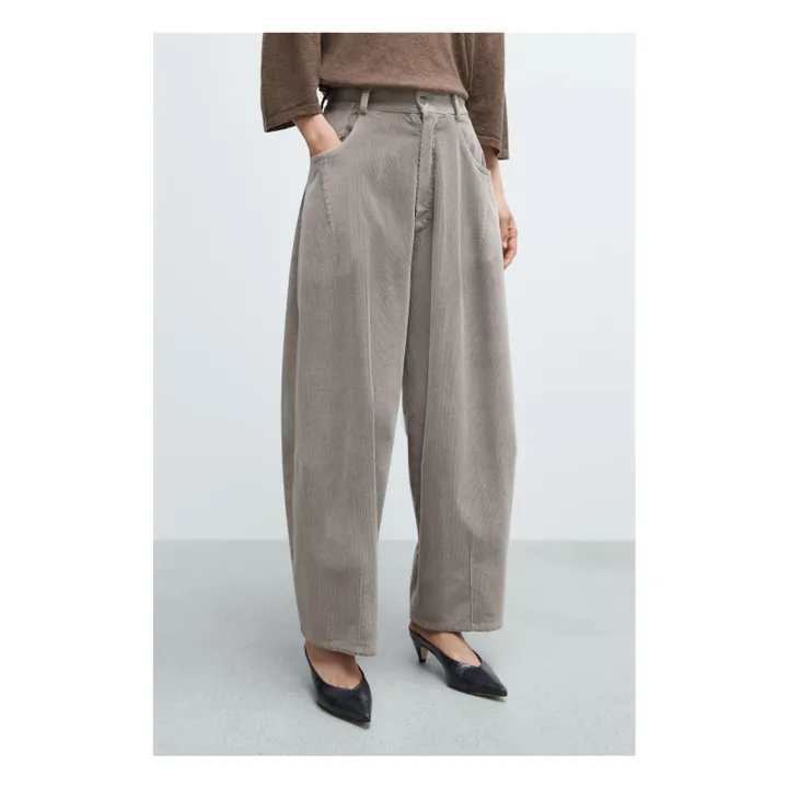 Pantalones anchos de pana | Gris- Imagen del producto n°1
