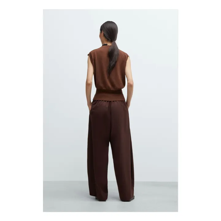 Pantalón sastre de lana con doble botonadura | Burgundy- Imagen del producto n°3