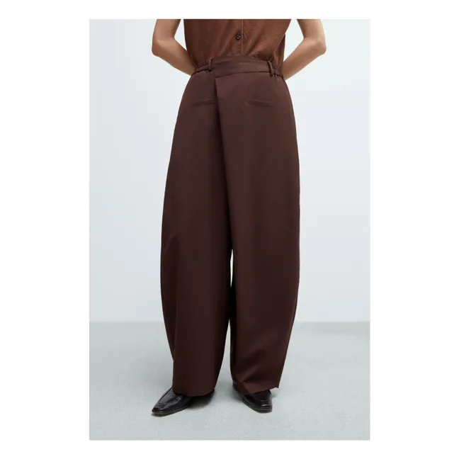 Pantaloni sartoriali a doppio petto in lana | Burgundy