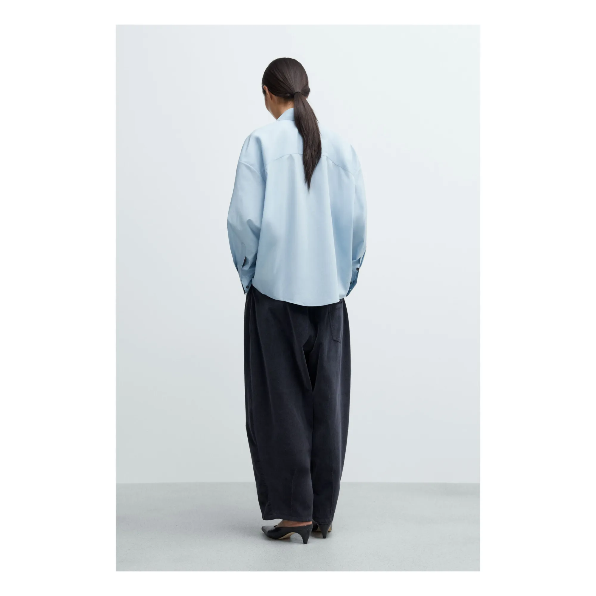 Chemise Oversized Coton | Bleu ciel- Image produit n°3