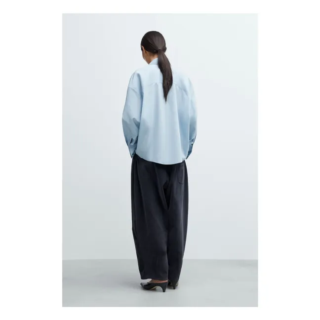 Cotton Oversized Shirt | Light blue