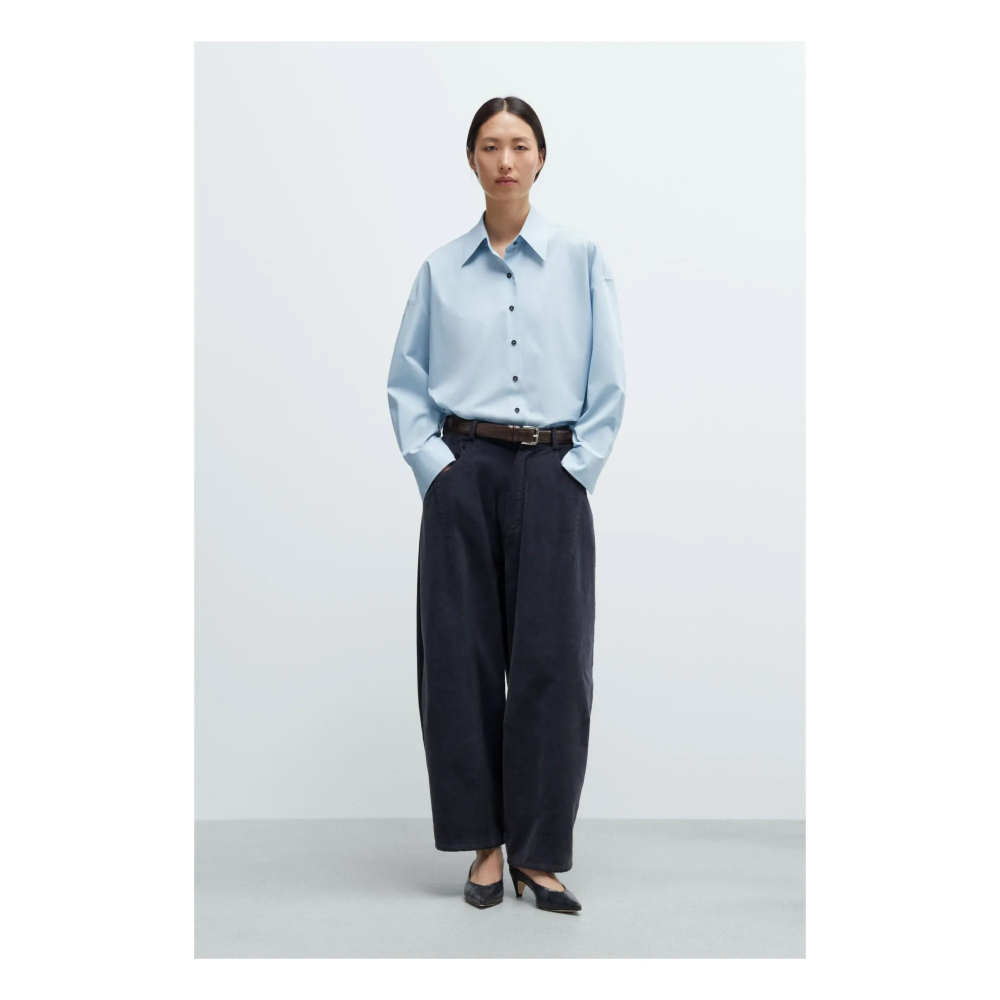 Chemise Oversized Coton | Bleu ciel- Image produit n°2