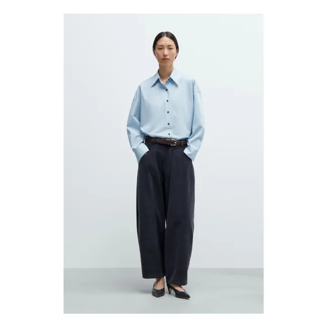 Cotton Oversized Shirt | Light blue