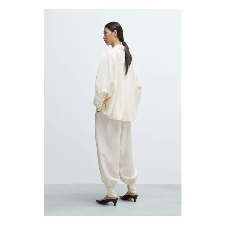 Blusa de manga globo Marfil | Crema- Imagen del producto n°4