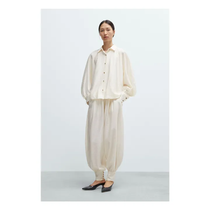 Blusa de manga globo Marfil | Crema- Imagen del producto n°2