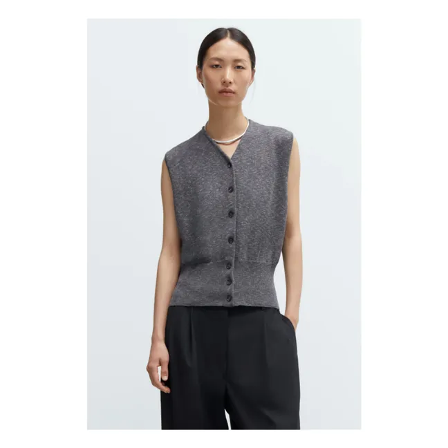 Gilet senza maniche in cotone | Grigio