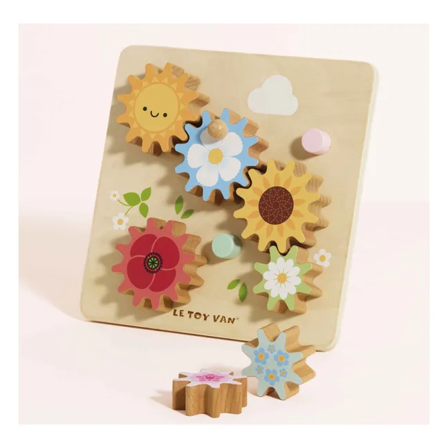 Wooden gears Bees and Flowers