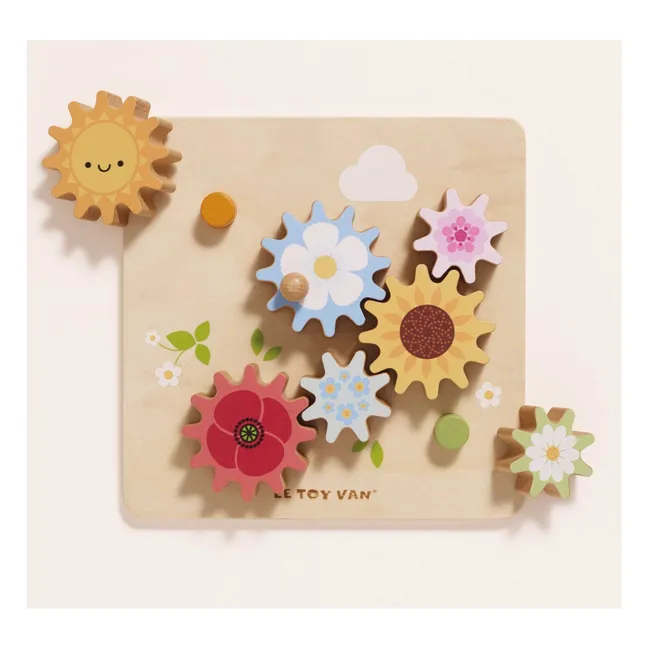 Wooden gears Bees and Flowers