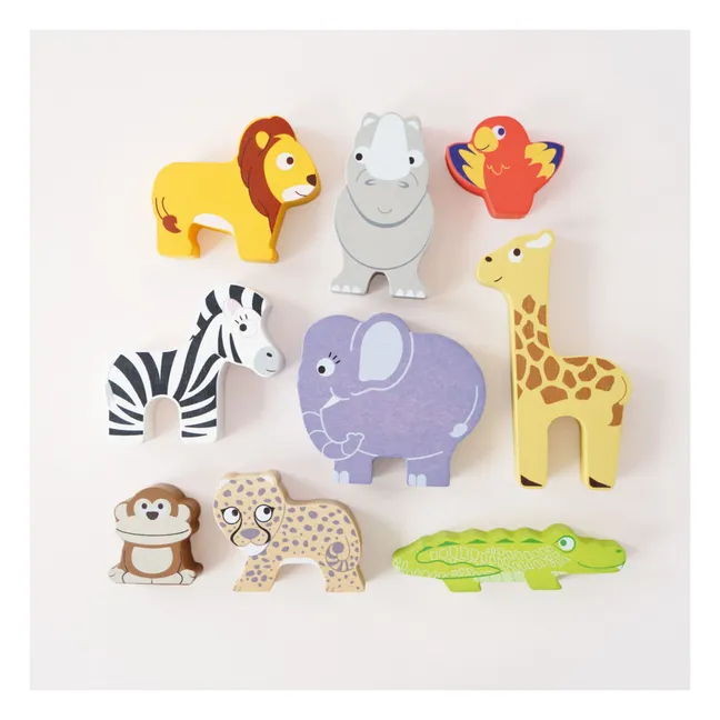 Juego de equilibrio con animales africanos