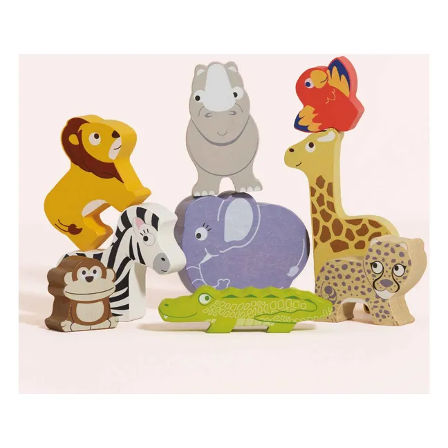 Juego de equilibrio con animales africanos