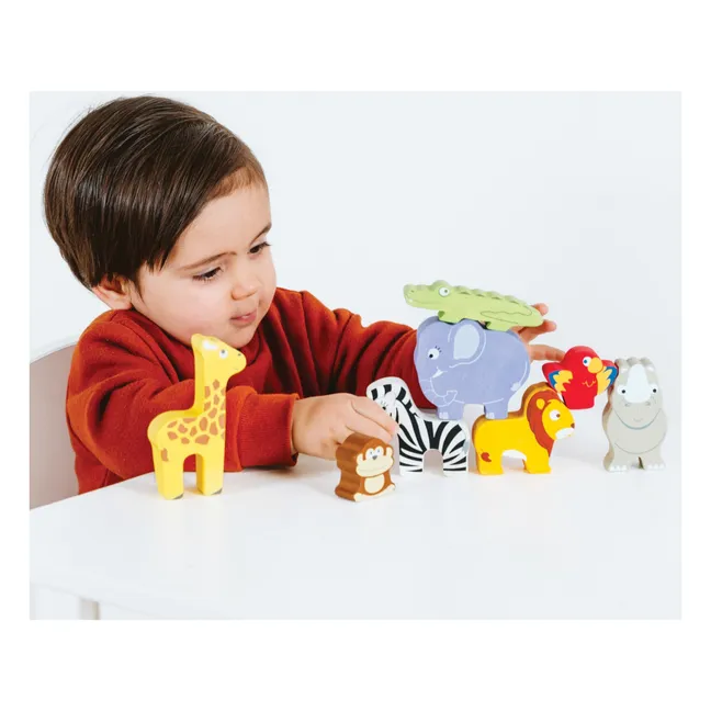 Juego de equilibrio con animales africanos