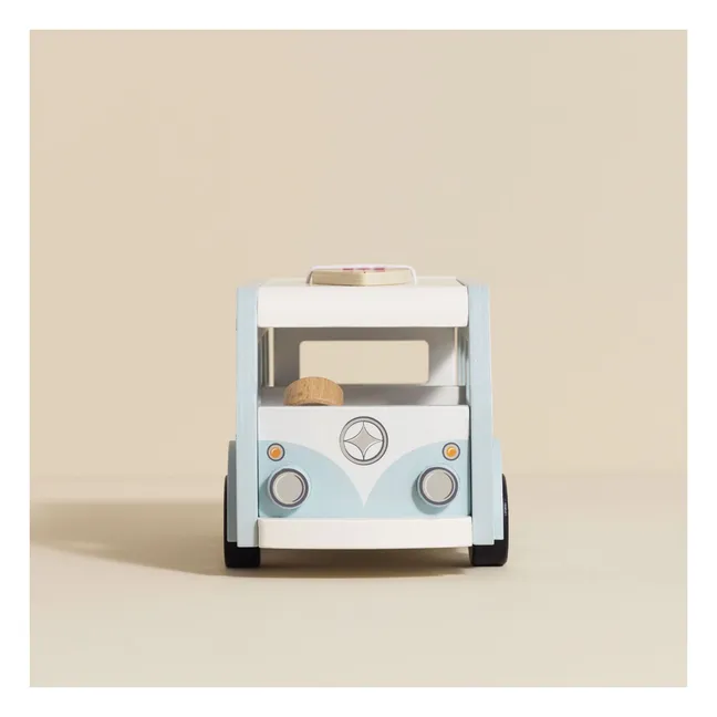 Wohnmobil aus Holz | Blau