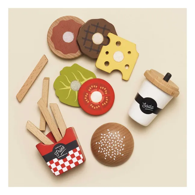 Hamburger, frites et sodas