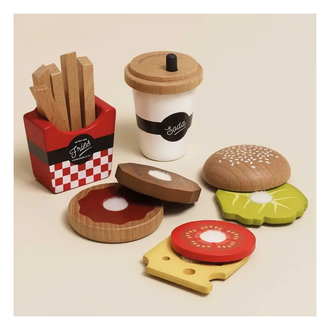 Hamburger, frites et sodas
