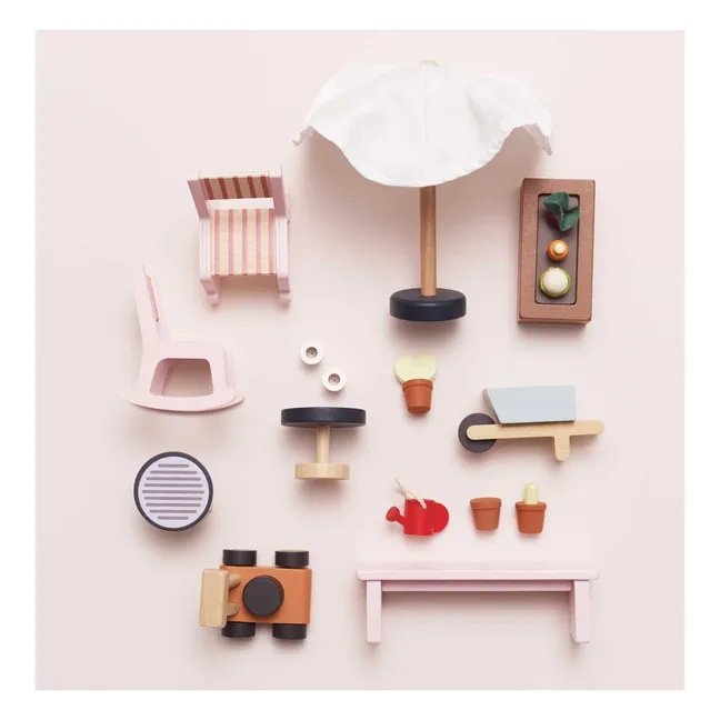 Véranda et potager pour maison de poupée