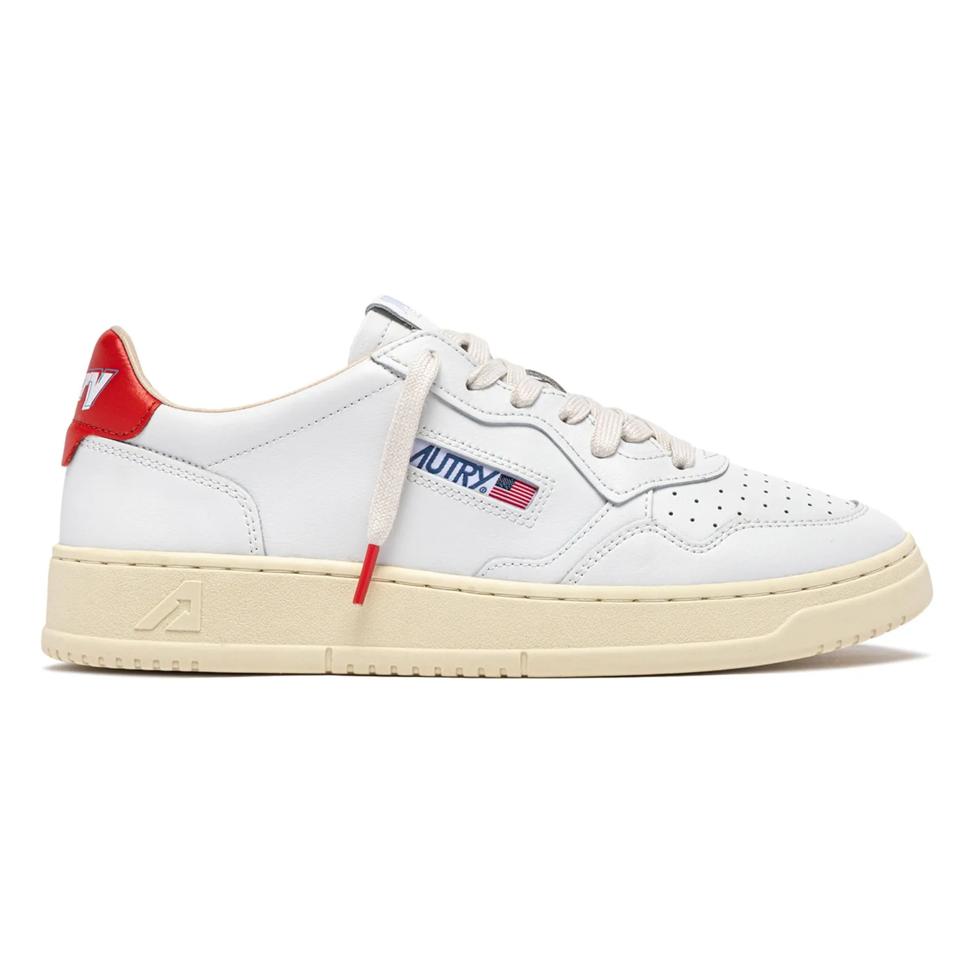 Autry Orange Medalist Low Leather Sneakers