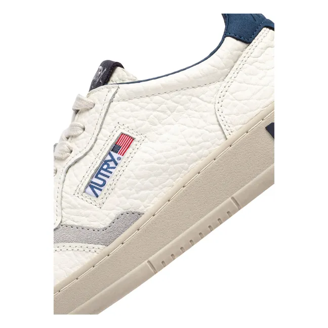 Medalist Low Grained Leather and Suede Sneakers | Blue