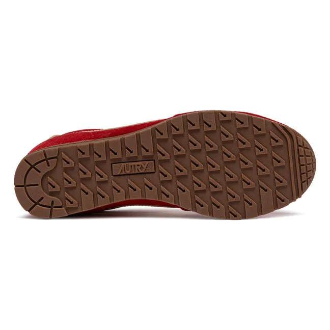 Windspin Low Two-tone Suede and Leather Basket | Red