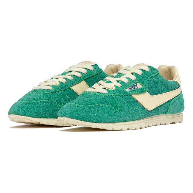 Windspin Low Two-tone Suede and Leather Sneakers | Green