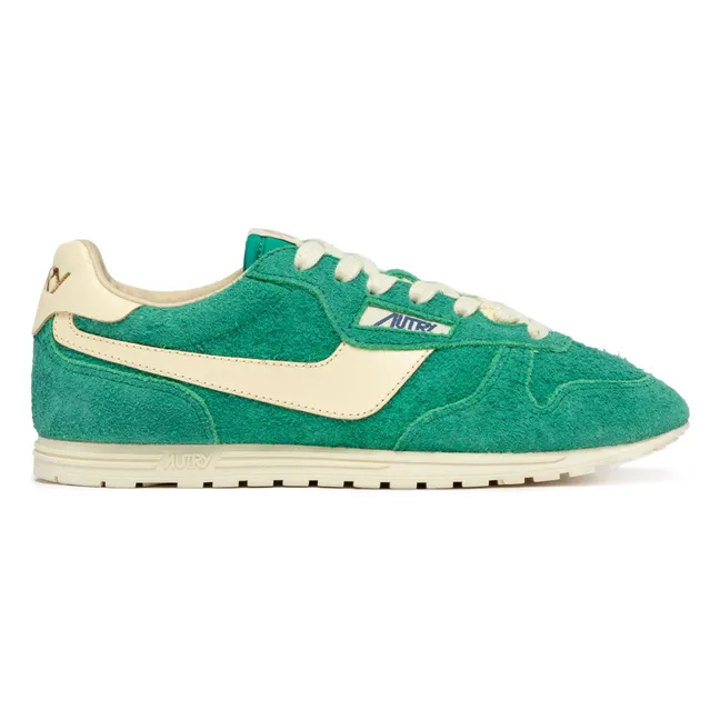 Windspin Low Two-tone Suede and Leather Sneakers | Green