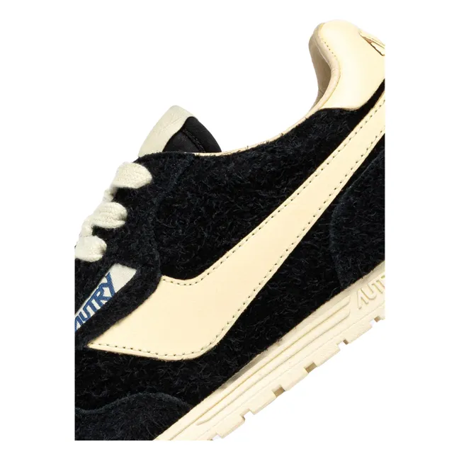 Windspin Low Two-tone Suede and Leather Sneakers | Black