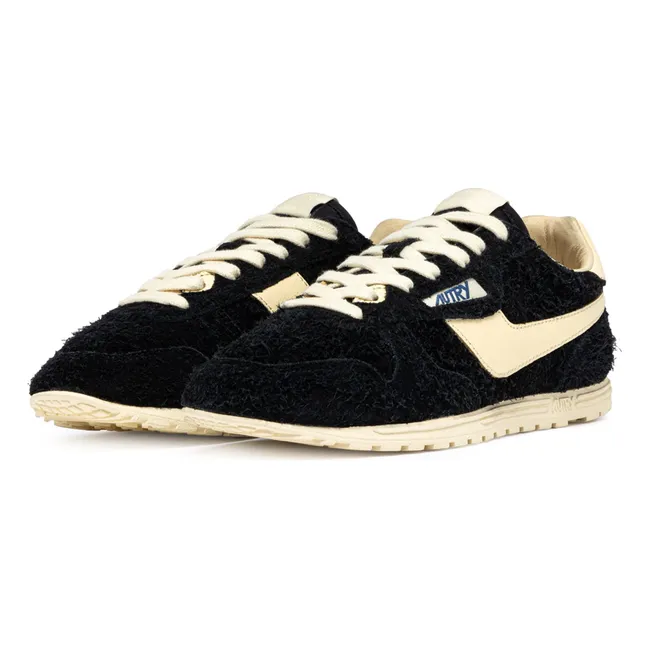 Windspin Low Two-tone Suede and Leather Sneakers | Black