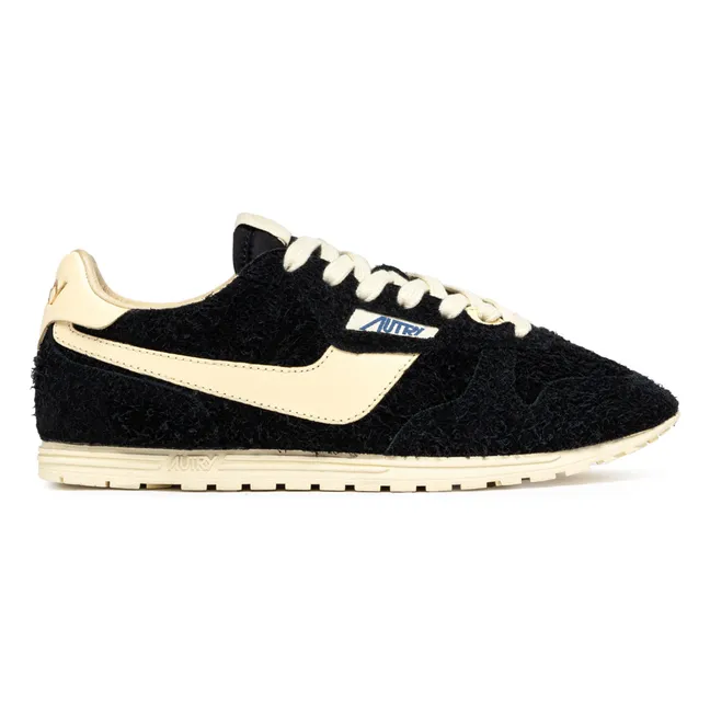 Windspin Low Sneakers Zweifarbig Wildleder und Leder | Schwarz