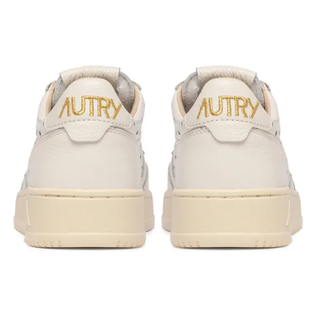 Medalist Low Openwork Leather Sneakers | Cream