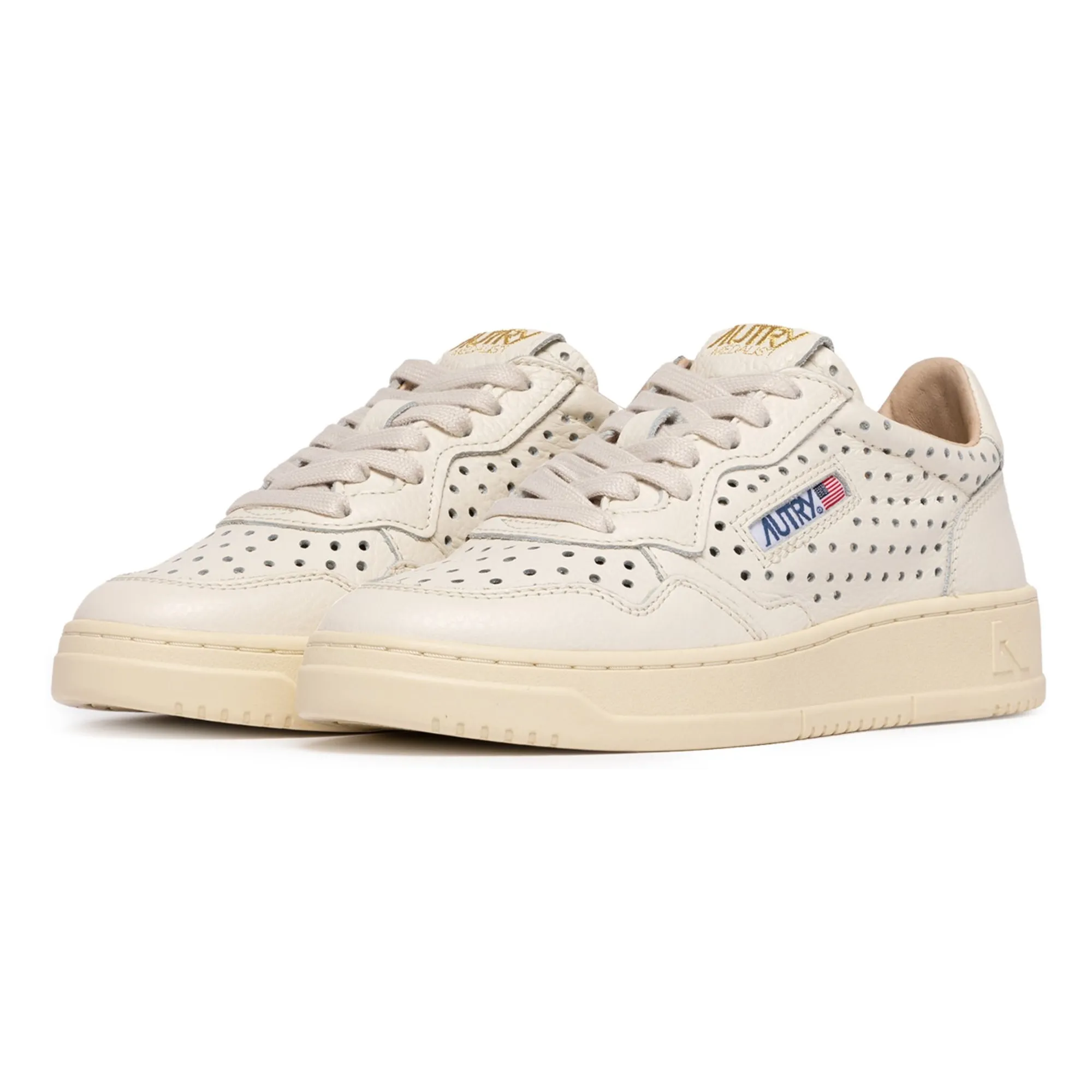 Baskets Medalist Low Cuir Ajouré | Crème- Image produit n°1