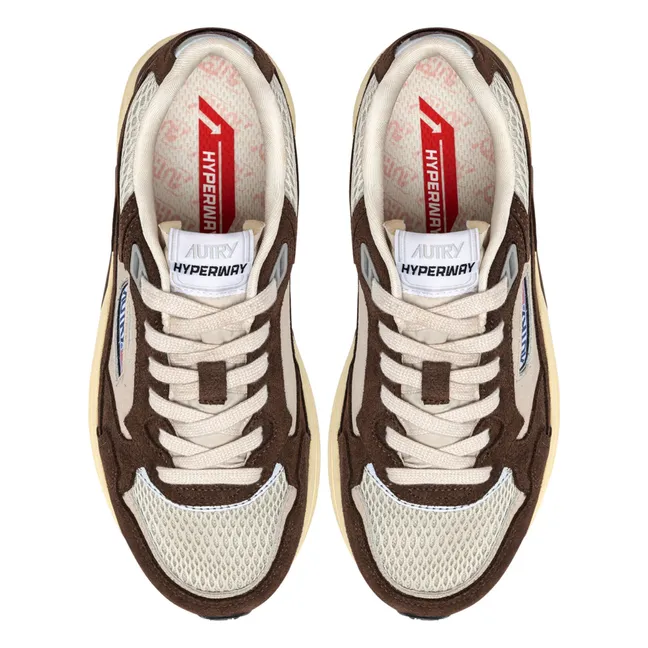 Hyperway Low Sneakers Zweifarbig Wildleder | Braun